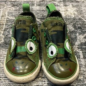 Kids Green Camouflage Slip-On Shoes